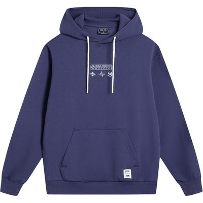 Li-Ning Printed Comfortable Versatile Pullover Hoodie Casual Simple Loose Sweatshirt Unisex Hoodies AWDV475-2
