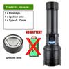 USB-C Rechargeable Tactical Flashlight with Flame Ignition Powerful LED Zoomable Torch for Outdoor Camping Adventure & Emergency