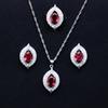 New Bride Accessory Set European and American Rings Necklaces Earrings Three Piece Set Zircon Jewelry