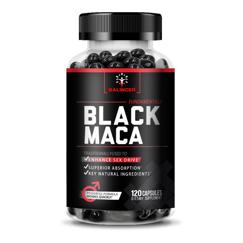 Black Maca Extract 1000 Mg Dietary Supplement, With Black Pepper Extract, 120 Softgels 120 Capsules