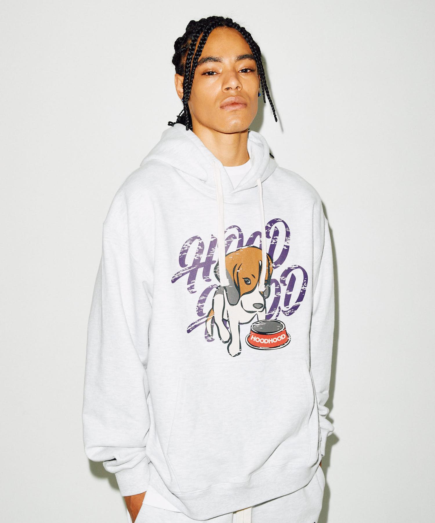 Hoodhood Beagle Logo Hoodie Melange White Melange White/L