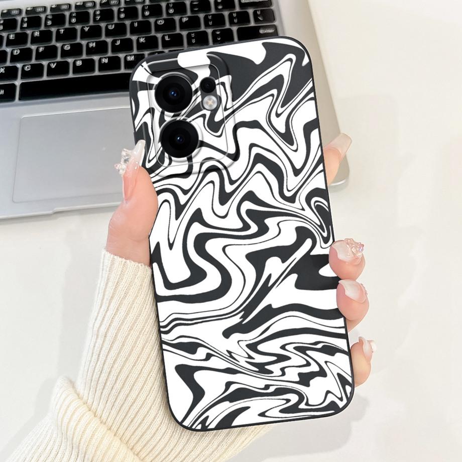 For Oppo Reno13 / Reno13F 4G 5G / Reno 13 Pro Phone Case Soft Smooth Silicone Capa Moon Night Artistic Marble Printed Back Cover