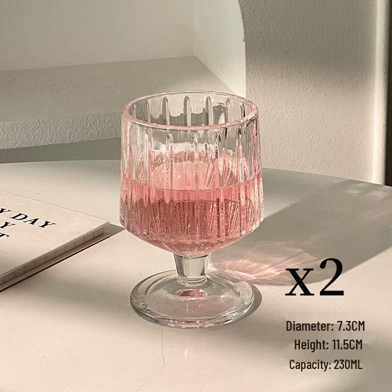 ZISIZ Vertical Striped Glass Cup