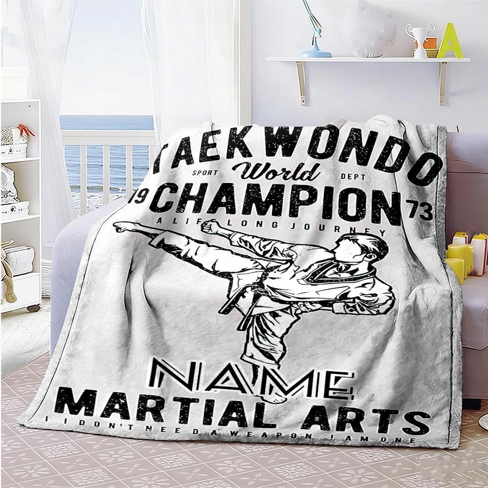 Taekwondo Enthusiast Personalized Text Blanket Gift Personalized Blanket Soft & Cozy Perfect for Bed Living Room Picnics Office Chair for All Occasion