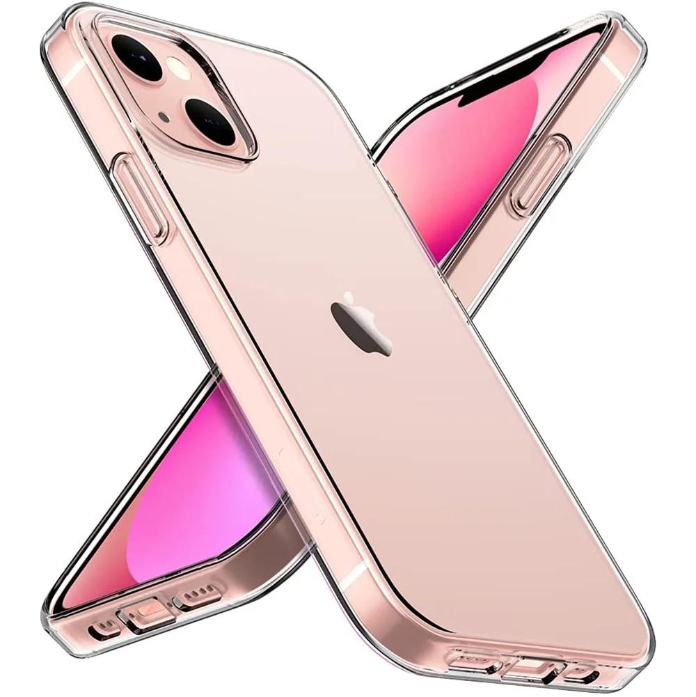 Ultra Thin Silicone Case For iPhone 13 12 Mini 11 Pro Max Clear Soft Transparent Silicon Case For iPhone 14 15 Pro Max Fundas
