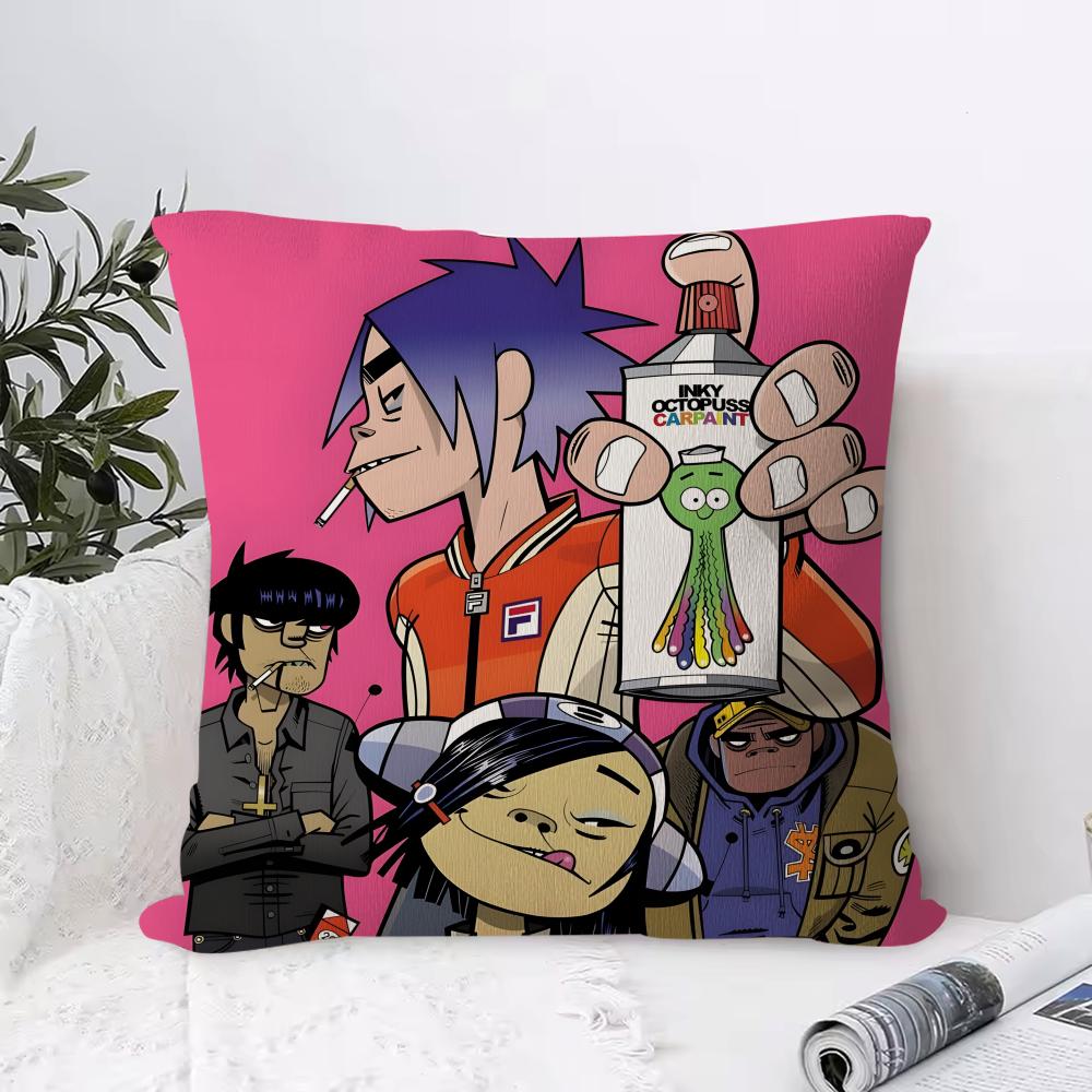 Music Prints G-Gorillaz Pillow Case Ultra Soft Skin Friendly Fabric Cloud Like Comfort & Concealed Zipper