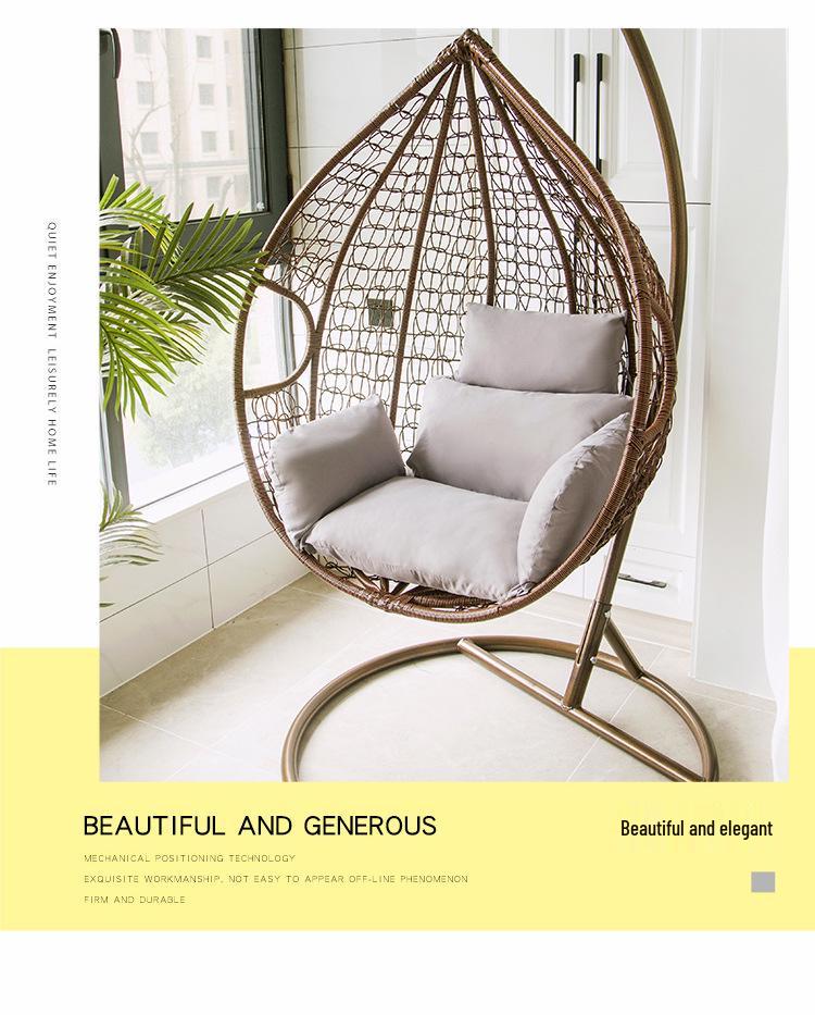 Removable Washable Solid Color Rattan Hanging Chair Cushion Set
