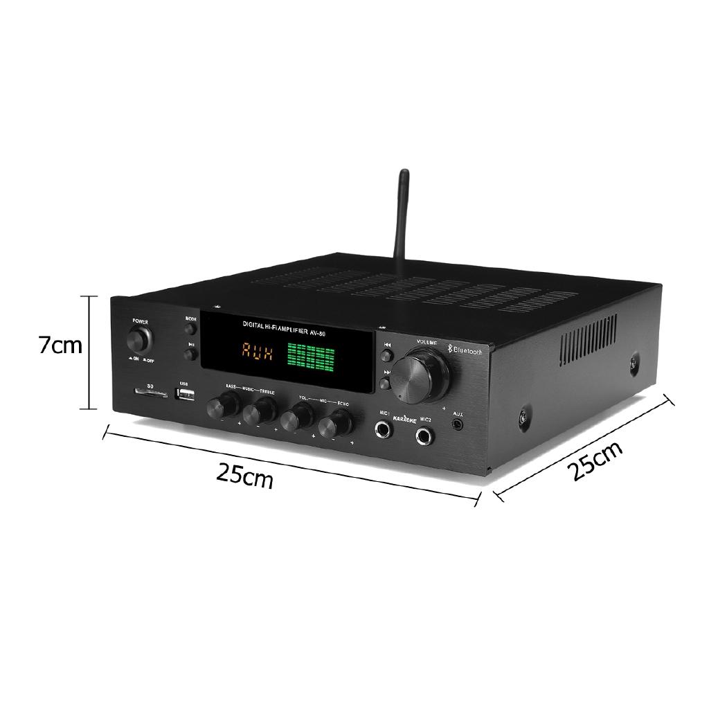 

220В-240В USB 1388 2*200Вт Hi-Fi Усилитель Мощности Пульт Дистанционного Управления SD Aux Вход для Микрофона Автоматический Усилитель Bluetooth Стерео 2.0 Усилитель