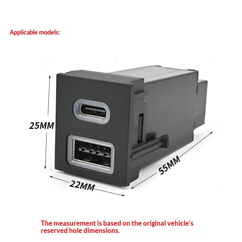 For Rav4 Usb Type-C Car Charger Pd Qc3 0 Fast Charger For Cigarette Lighter Right Port