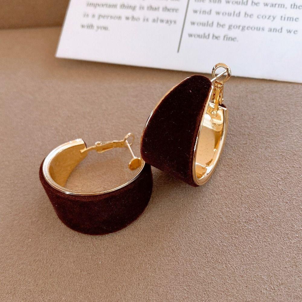 Trendy Maillard Style Leopard Print Earrings Temperament Vintage U-shaped Ear Buckle Jewelry Elegant Retro Earrings Party