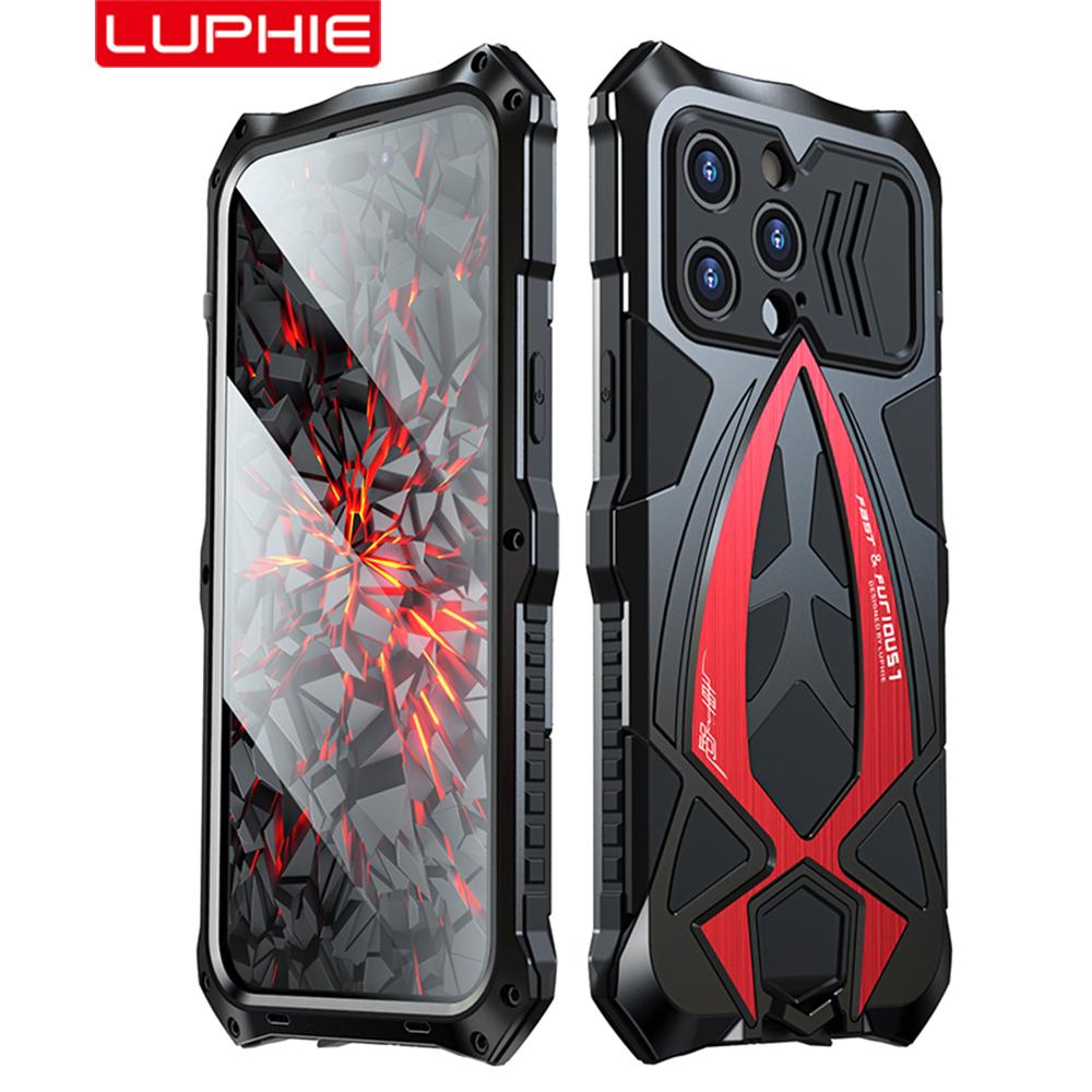 Coque de téléphone blindée de luxe en métal, étui militaire robuste et résistant aux chocs pour Iphone 15 Pro Max 14 13, Funda avec housse de protection