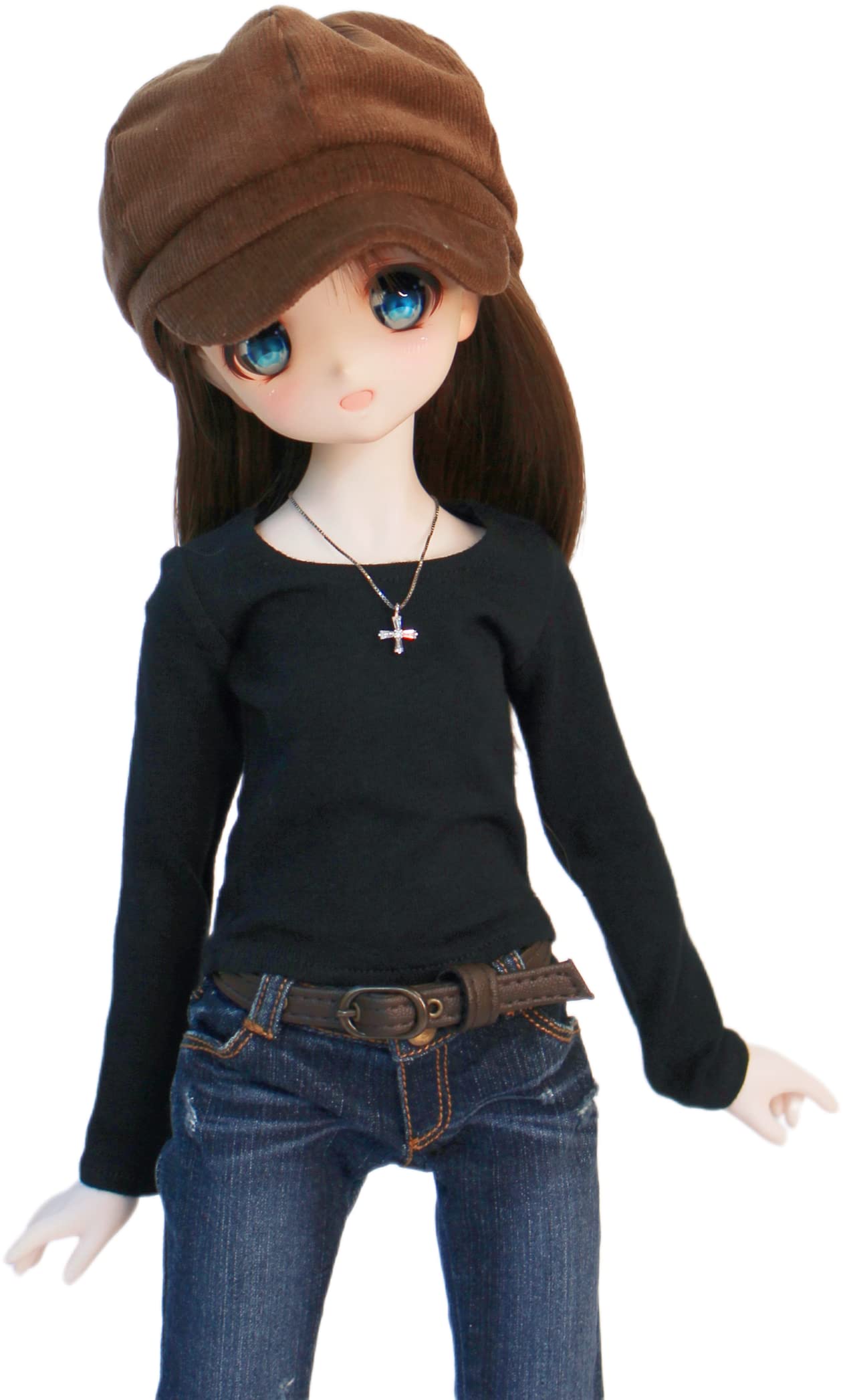 

Petite Marie Scale BJD Long Sleeve Round Daily Fits 40cm BJD Doll Clothes 1/3 T-Shirt, Black, Collar, Simple, Versatile, Wear, Casual, Dolls, чёрный