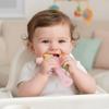 Candy Color Teething Ring Safe Rattle Toy Anti-eating Silicone Teether  Nursing