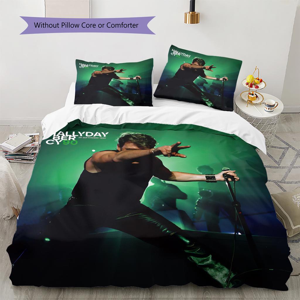 1PC Johnny Hallyday pattern Bedding Quilt Set Quilt Cover Pillowcase Home Decoration Birthday Gift (1 * duvet cover + 19 * pillowcase, without core)