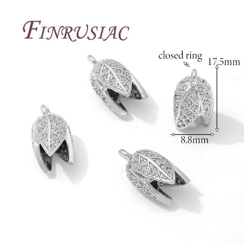 18K Gold Plated Brass with Zircon Spacers Bead Caps For Jewelry Making,Flower Bead End Caps DIY Necklace Bracelets Accessories