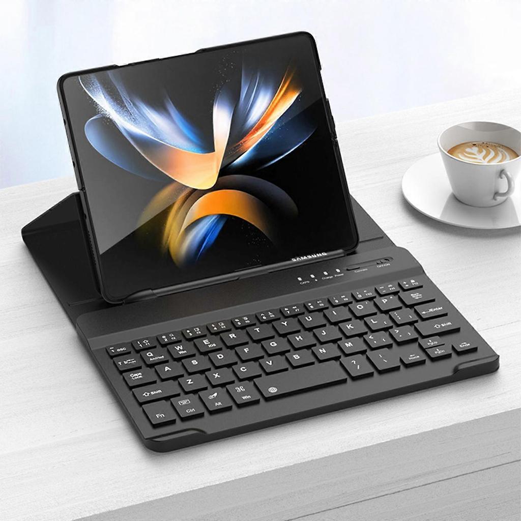 Galaxy Z Fold 4 Detachable Bluetooth Keyboard, Leather Hard Keyboard Cover