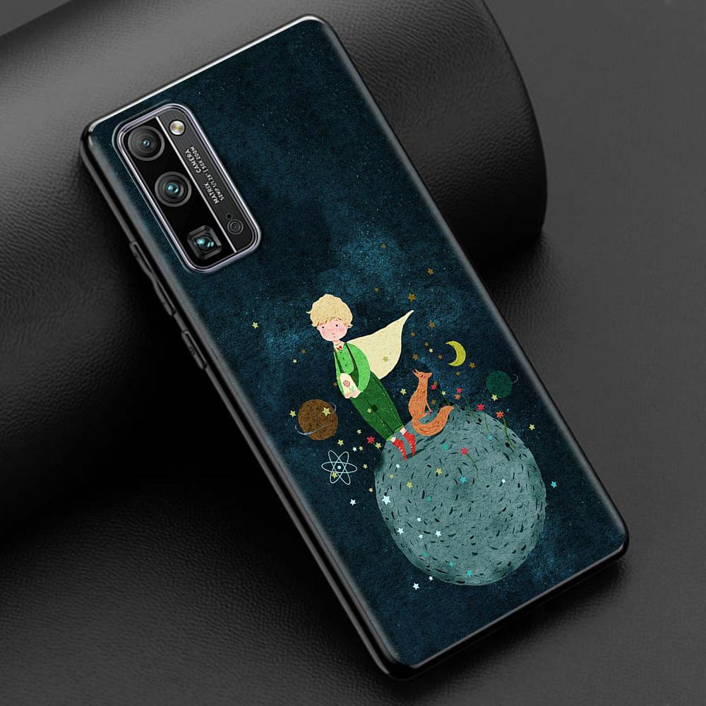 

Чехол для мобильного телефона Honor 8S 20 10 8X 10 9 10i 20i 7X 8A Pro 9X для Huawei P30 P40 Lite, черный мягкий чехол с изображением маленького принца лисы Huawei Y7 2019