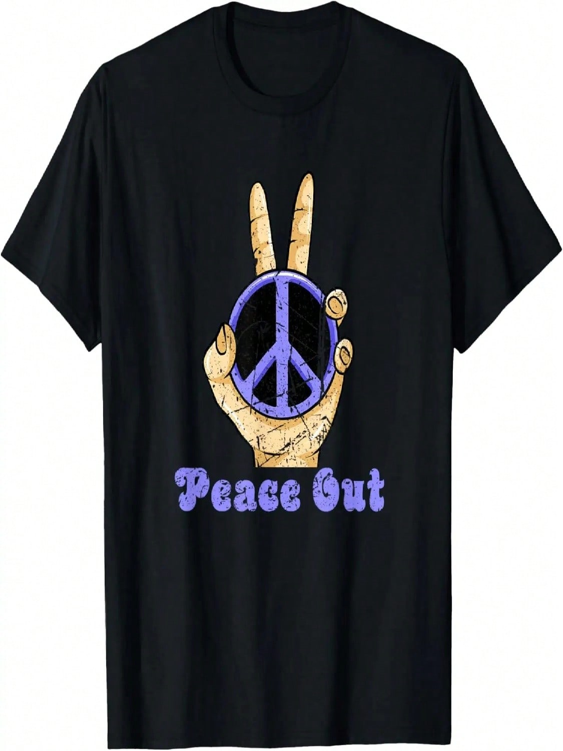 Retiret For Hippie Peace Out Sign Symbol Adults T-Shirt S разноцветный