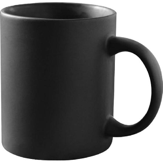 Smilatte 11 oz Matte Black Porcelain Coffee Mug, Classic Ceramic Cup with Hanlde for Latte Cappuccino Tea, Matt Black