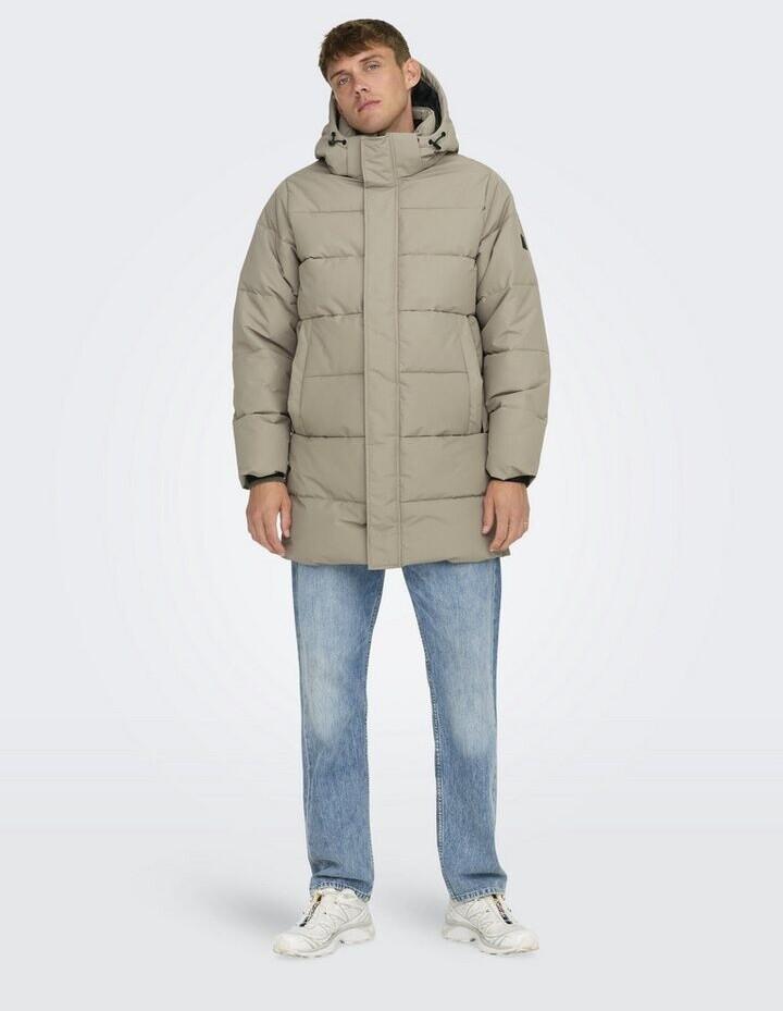 Winter Jacket Only & Sons Onscarl Life Long Quilted Coat Otw Noos (22020156) Desert Taupe