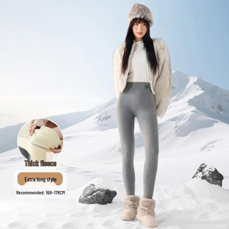 Women's Lambswool Cotton Pants - Autumn/Winter Thick Base Layer Plus Velvet, 2025 New Style Warm Tight Leggings.