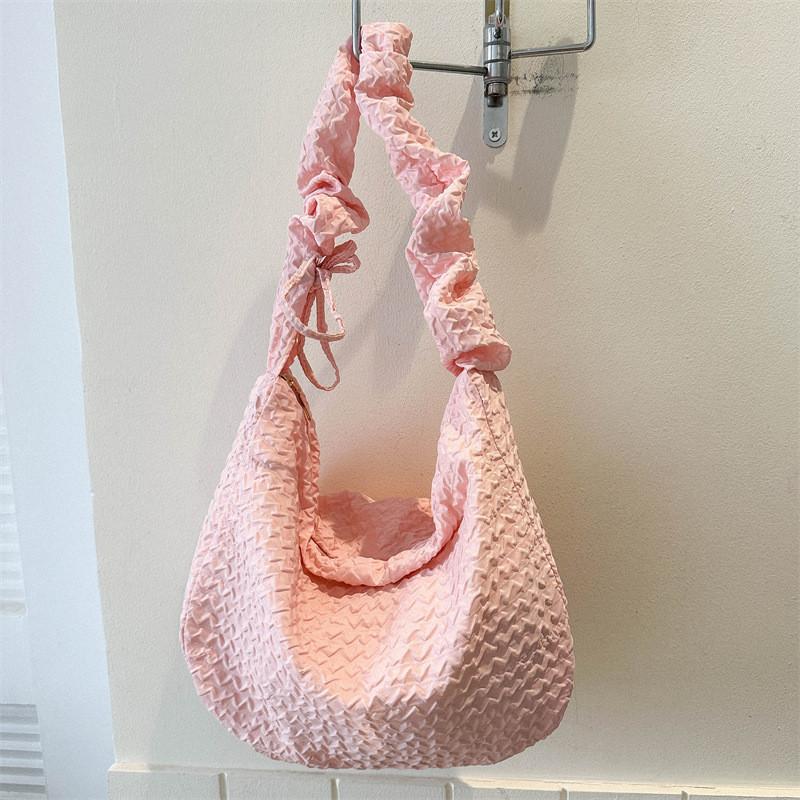 Trendy Korean Style Shoulder Bag 2023 Fall Winter New Fashion Wrinkled Hobo Bag