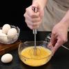 Stainless Steel Semi-Automatic Rotating Whisk for Baking - Manual Press Egg Beater