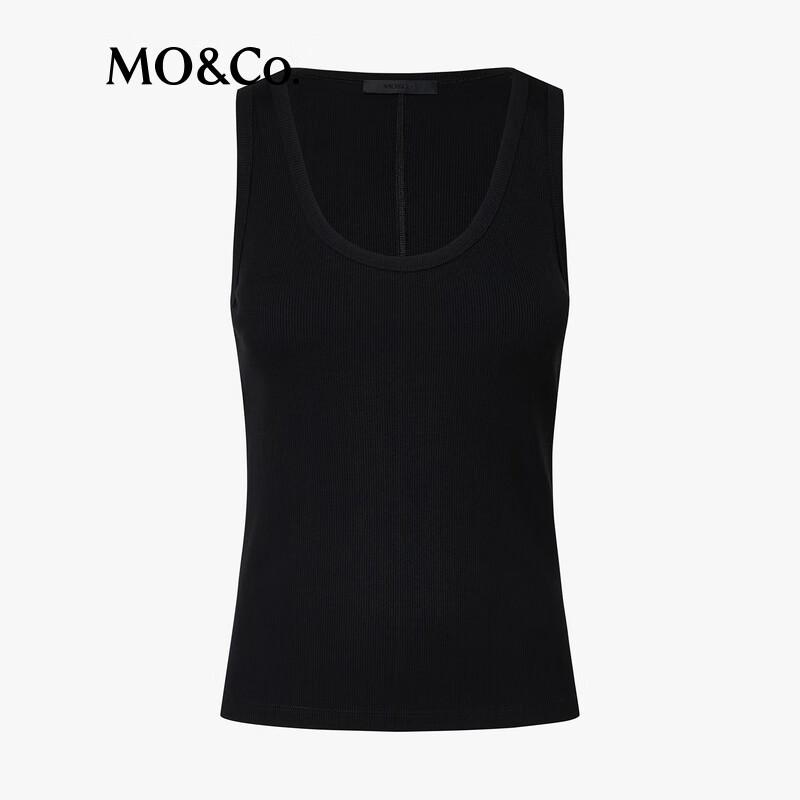 MO&Co. Women's U-Neck Textured Tank Top