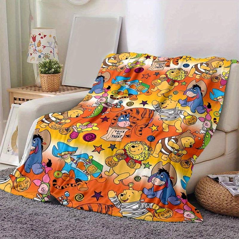 

1pc. Halloween Winnie the Pooh and Friends Blanket, Seasonal Decorative Throw for Home, Soft Flannel Throw Blanket, Versatile & Cozy for Bed 100x150cm