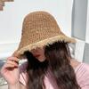 Straw Hat Women's Summer Beach Sun Hat Ins Versatile Foldable Sun Hat Small Fresh Bucket Hat