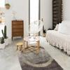 Gray Circles Pattern Long Pile Rug 120x170
