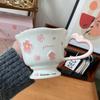 Personalized Cherry Blossom Embossed Ceramic Mug with Spoon – Creative Pink Souvenir Cup