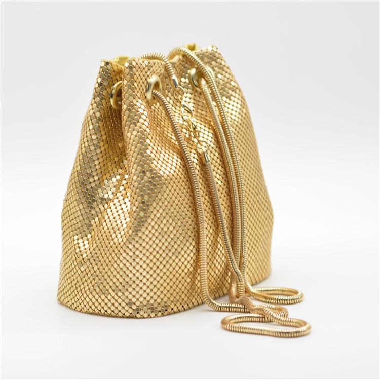 Fashion One-shoulder Messenger Bucket Bag Silver Sequined Bucket Evening Bag Women crossbody purses and handbags luxury designer