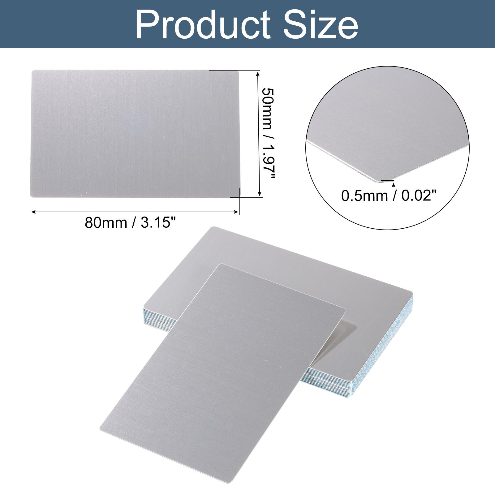 

15Pcs Blank Metal Business Cards Anodized Aluminum Sheet Name Card for Laser Engraving DIY Cards 80x50x 0.5/0.8/1mm Black/Silver