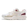 Li Ning Soft Element Absorción de Impactos Antideslizante Resistente al Desgaste Zapatillas Deportivas Casuales de Caña Baja para Mujer Blanco Platino Rojo AGLS012-4