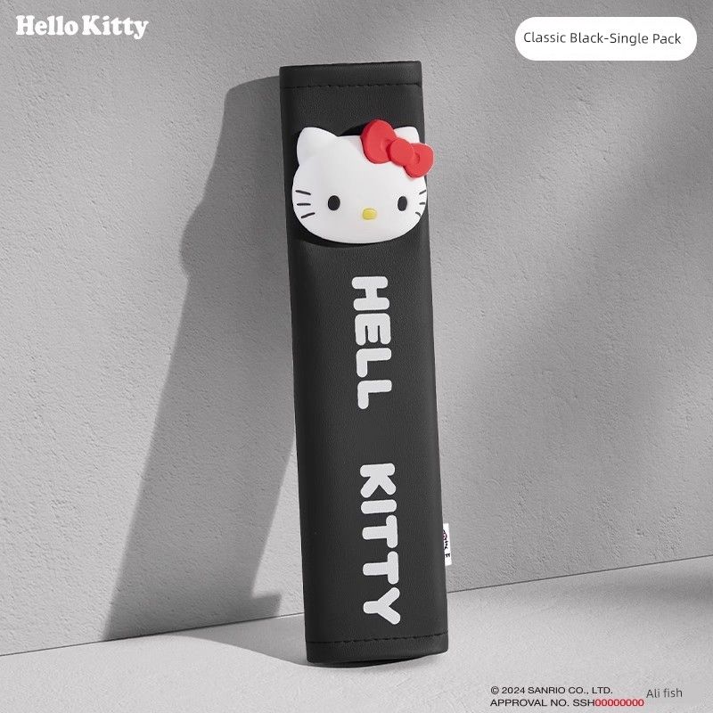 

Car Safety Belt Shoulder Pad Cover Cartoon Cute Kids Seat Anti-Wear Anti-Strangulation Car Safety Belt Protective Cover Decoration Classic Black [Single Pack]