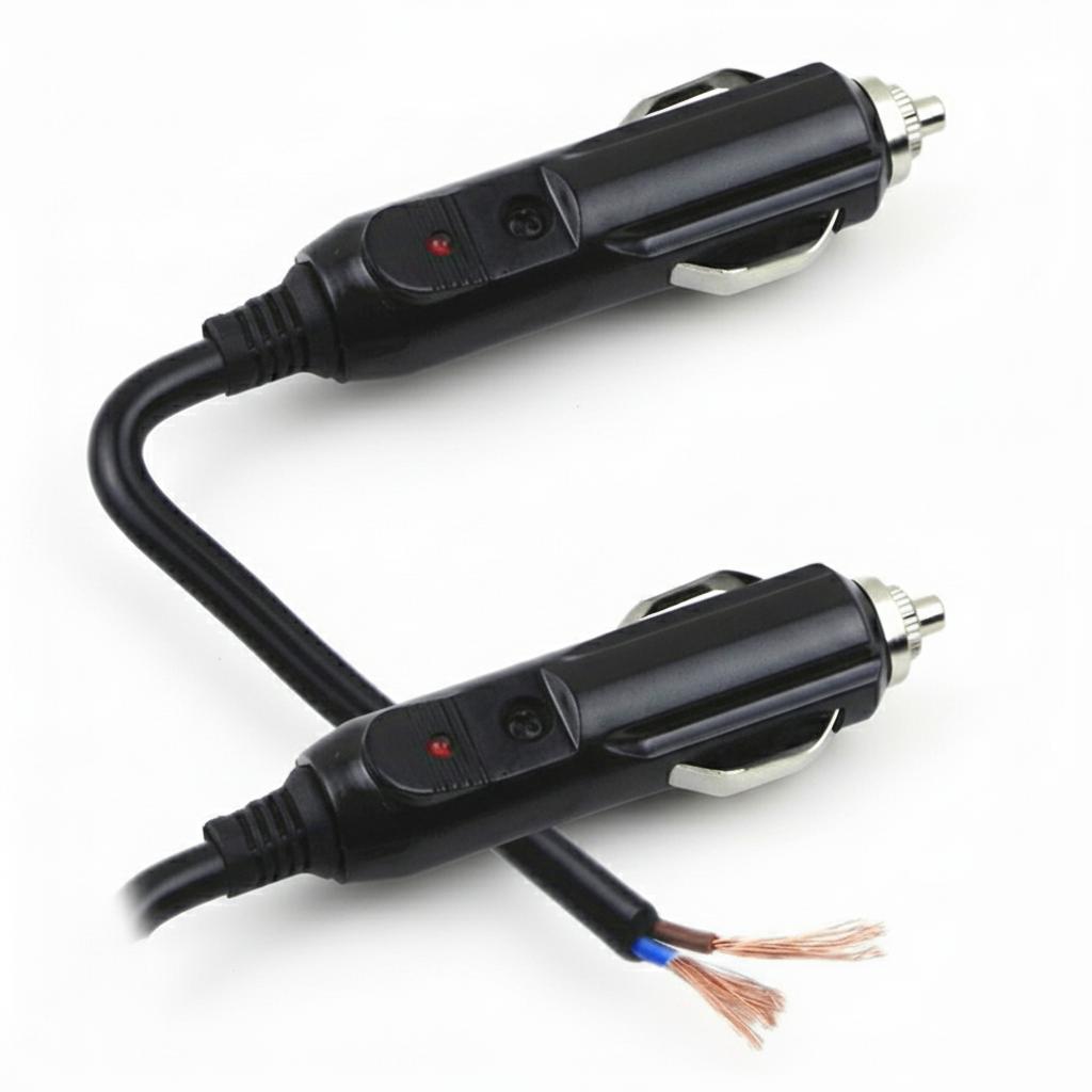12V To 24V Car Cigarette Lighter Plug Male Head With Indicator Light Vehicle Electrical Cigarette Lighter Plug Charger Adapter