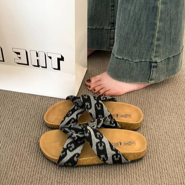 Fashion Shoes Low Rubber Rome Fabric Hoof Heels PU Low Shoes Hoof Heels Fabric Rome PU