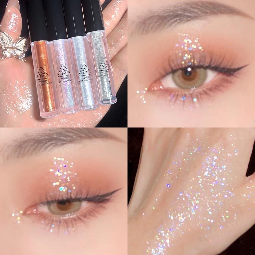 Star Diamond Charm Eye Streamer Eyeshadow Liquid Pearlescent Fine Shimmer Liquid Eyeshadow Waterproof Not Easy To Take Off Eye Makeup Brightening