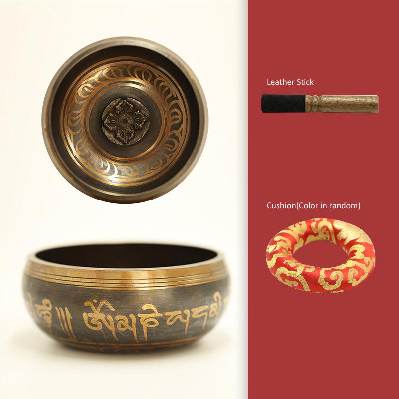 Tibetan Singing Bowl Set Sound Bowls Meditation Nepal Music Bowl Buddhism for Meditation Yoga Stress Relief Tibet Copper Bowl