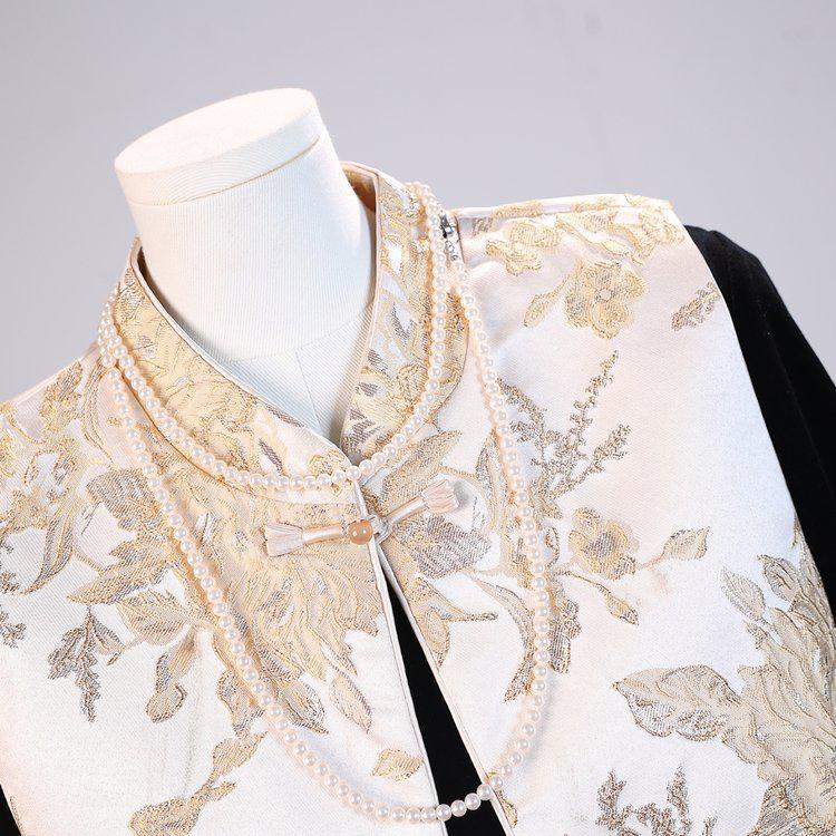 2026 Spring Collection: Elegant Gold Velvet Vest Suit for Women (Three-Piece Set)