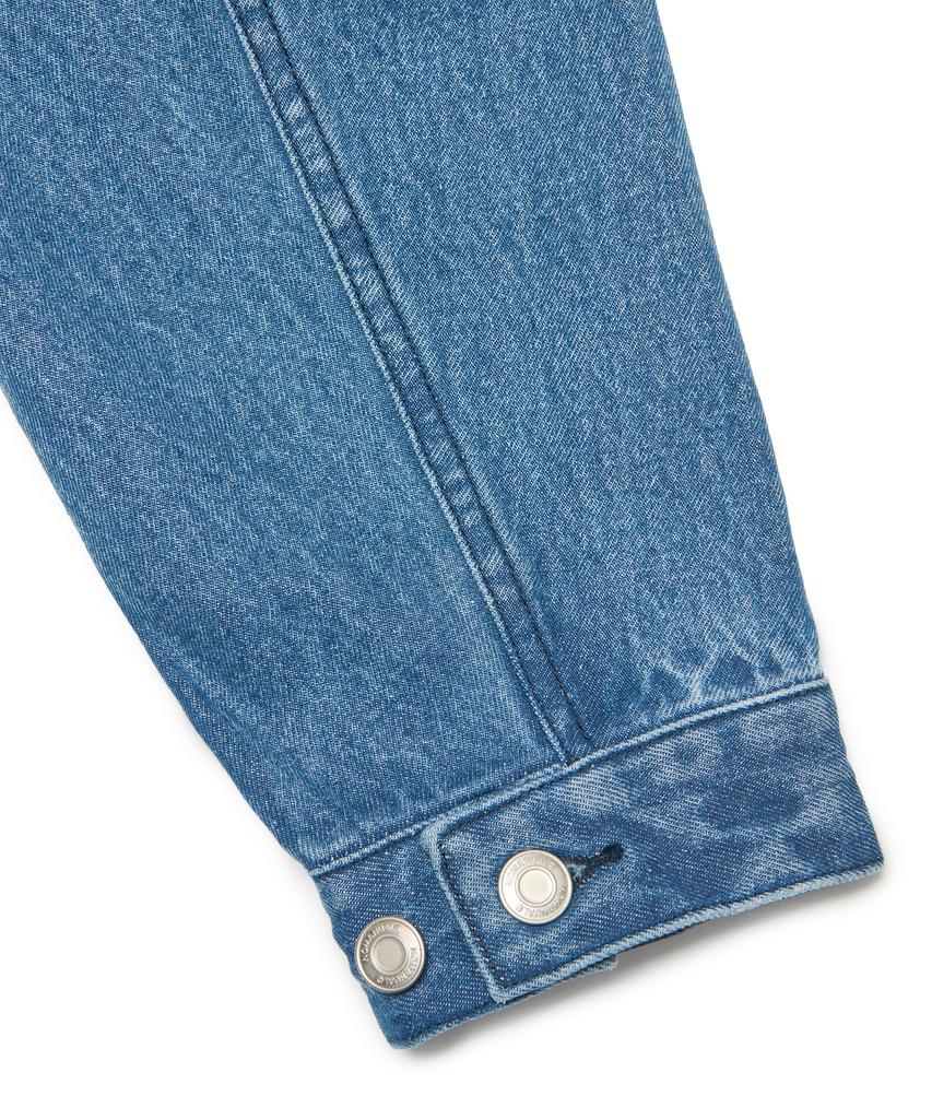 NOMANUAL Denim Trucker Zip Jacket - Washed Blue