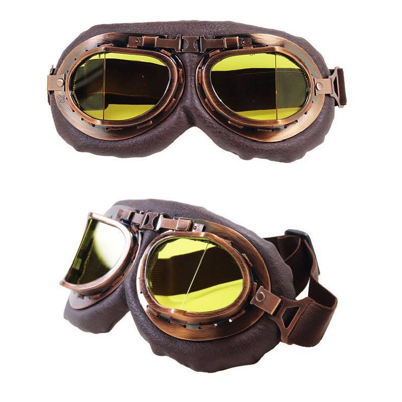 Vintage Style Riding Goggles With Pc Frame And Colored Lens For Motorcycle Enthusiasts