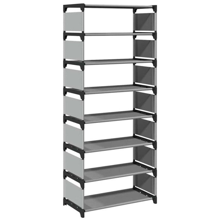 Étagère à chaussures 8 niveaux gris 54x28x124cm tissu non tissé
