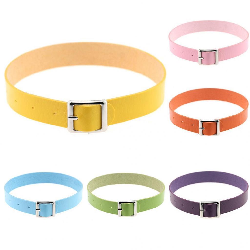 Women Vintage Faux Leather Choker Short Necklace Buckle Collar Punk Jewelry