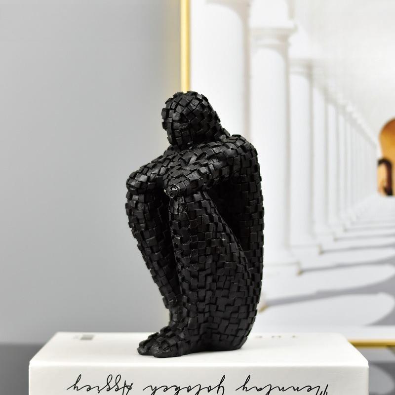 

Simple modern bookend ornament mosaic character porch living room wine cabinet TV cabinet office light luxury decoration чёрный