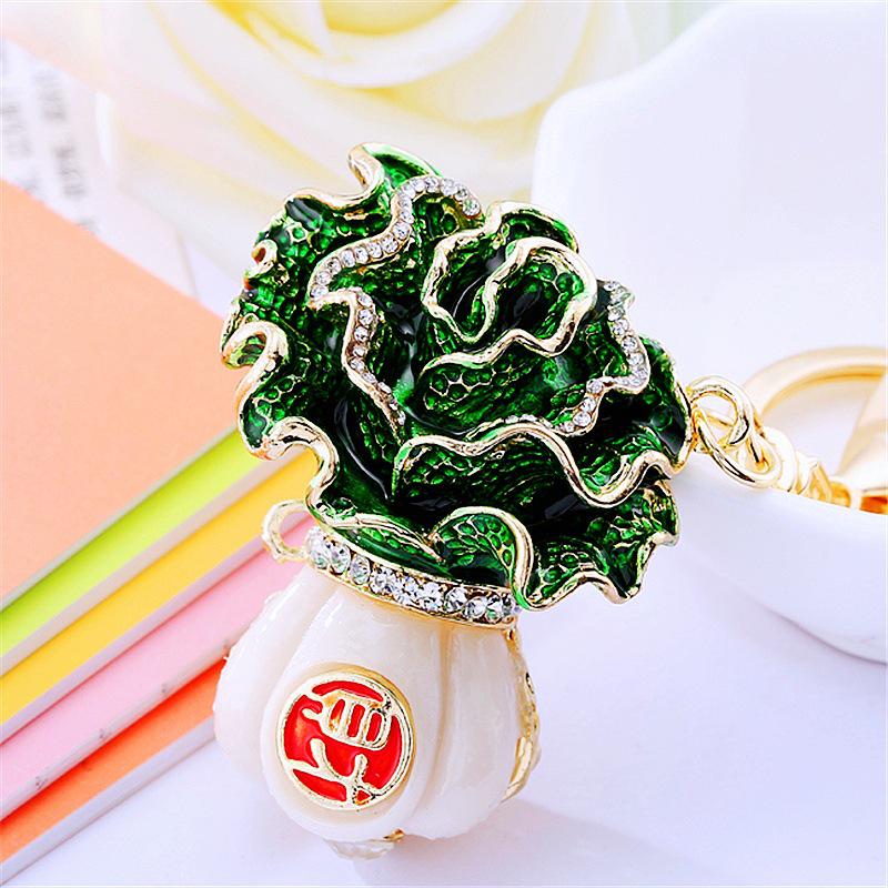 Zodiac Rhinestone Lamb Keychain Pendant for Women's Bag - Creative Business Logo Gift