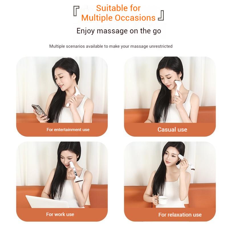 Elektrisches Augenmassagegerät 9 Gänge Heizung Vibration Guasha Bian Stein Schabwerkzeug Gesicht Nacken Rücken Massage Schönheitsgerät Augen