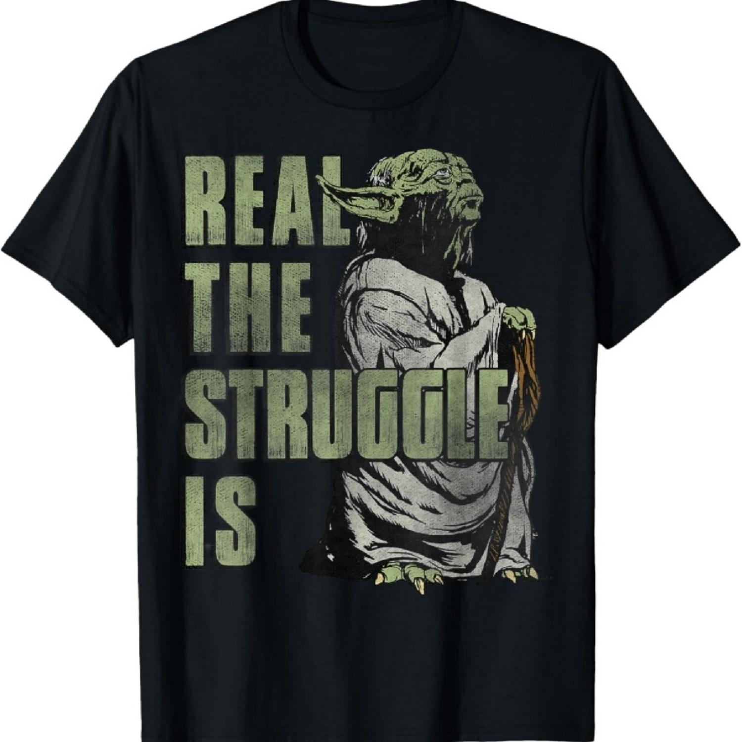 

Star Wars Yoda Real The Struggle Is Graphic T-Shirt T-Shirt XXXXXL різнокольоровий