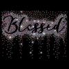 PLIGREAT Colorful Glitter Rhinestone Iron On Patches Bling Blessed Quotes Rhinestone Iron On Transfers for Clothing Jacket Jeans Women Men T Shirt